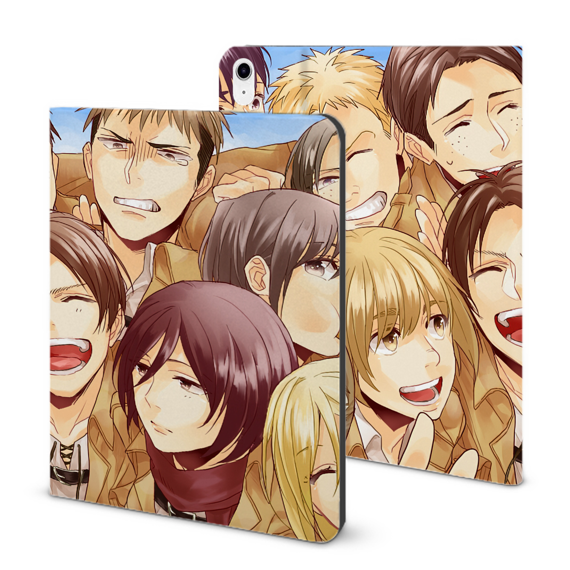 （画像用） 進撃の巨人 Attack on Titan IPad ケース ブック型 PUレザー TPU 耐衝撃 軽量 薄型 ペン収納なし 全面保護 IPad 各モデル対応